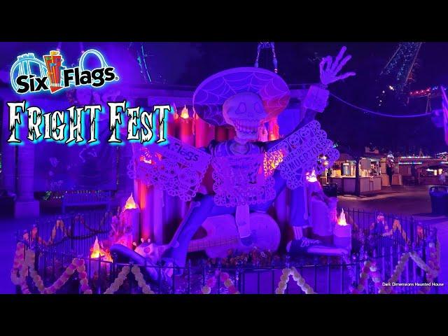 Six Flags Fiesta Texas Fright Fest 2024 Halloween Event Walkthrough Vlog Tour & Haunted Trails 4K