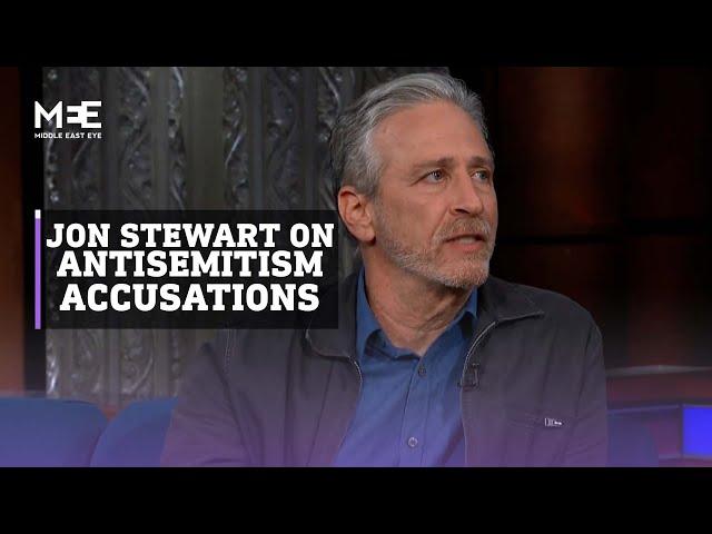 Jon Stewart comments on support for Palestinians, antisemitism accusations