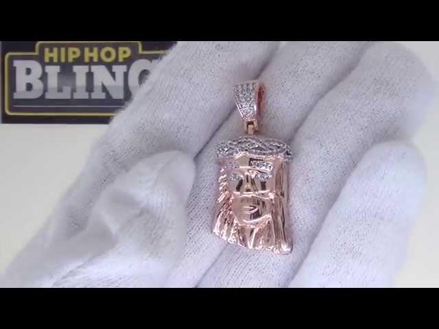 Rose Gold Micro Jesus Pendant | Solid Back | Hip Hop Chain