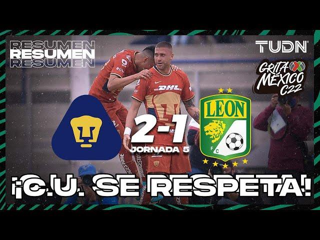 Resumen y goles | Pumas 2-1 León | Grita México C22 - J5 | TUDN