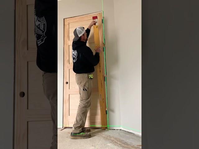 The PERFECT way to install a door…EVERYTIME! #woodworking #door #finishcarpentry