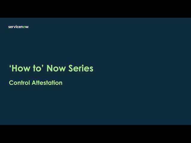 Control Attestations