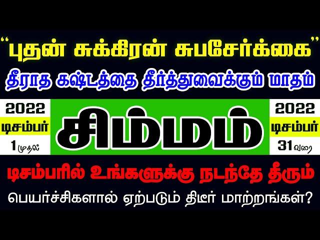 Simmam | டிசம்பர் ராசிபலன் 2022 | சிம்மம் | Selvavel | simmam selvavel | #rasipalan #simmam #சிம்மம்