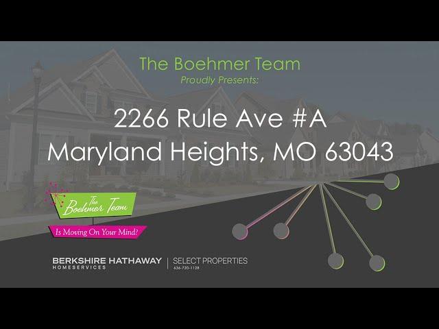 SOLD!!!/ 2266 Rule Ave A, Maryland Heights, MO 63043/ The Boehmer Team