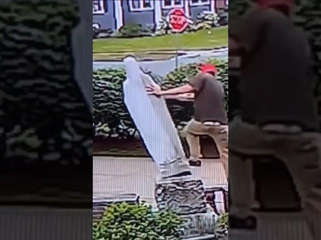 Virgin Mary statue vandalized in North Buffalo. #shorts  #shortsvideo