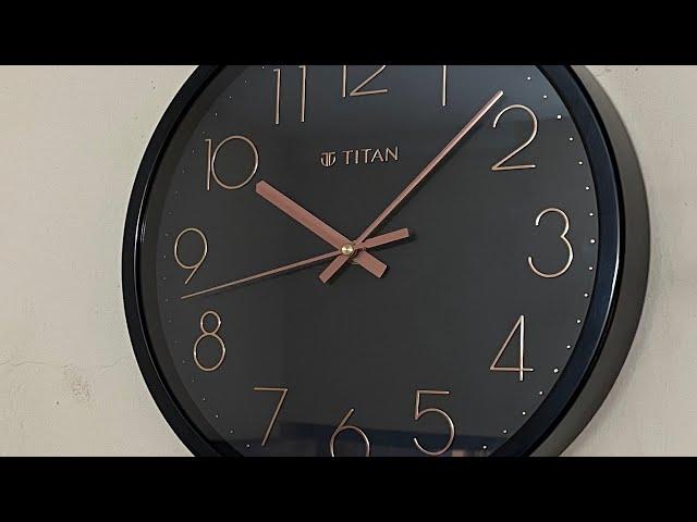 TITAN Contemporary Black Wall Clock with Silent Sweep Technology - 30.8 cm x 30.8 cm (Medium)