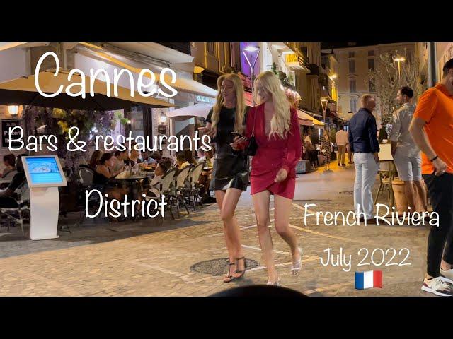 Cannes France  bars & restaurants District, July 2022