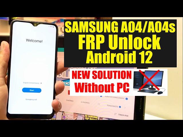 Samsung A04, A04s, FRP Bypass Android 12 Without Pc | samsung A045F, A047F, Google Account Bypass