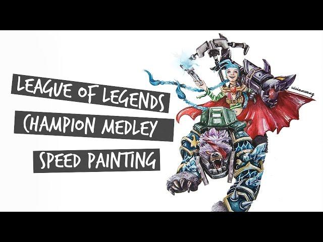 League of Legends Champion Medley Speed Painting | Vivian Wong