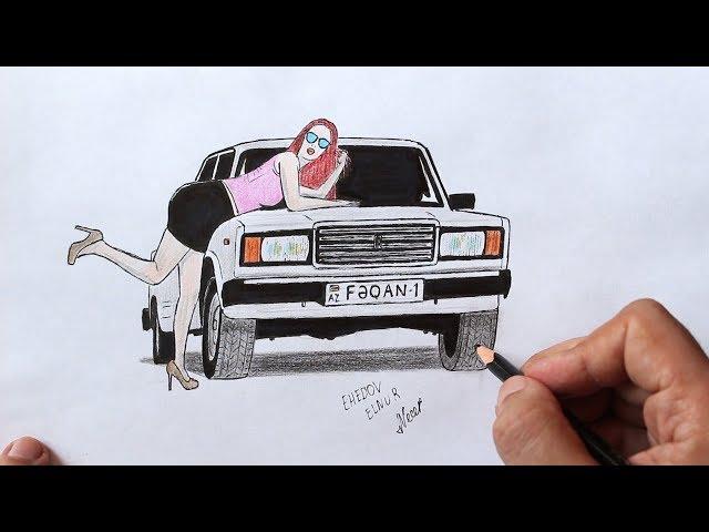 Как нарисовать машину Ваз - 2107  (Ахадов Эльнур)