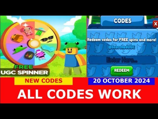 *NEW CODES OCTOBER 20, 2024* [NEW ITEM!] FREE UGC SPINNER! ROBLOX | LIMITED CODES TIME