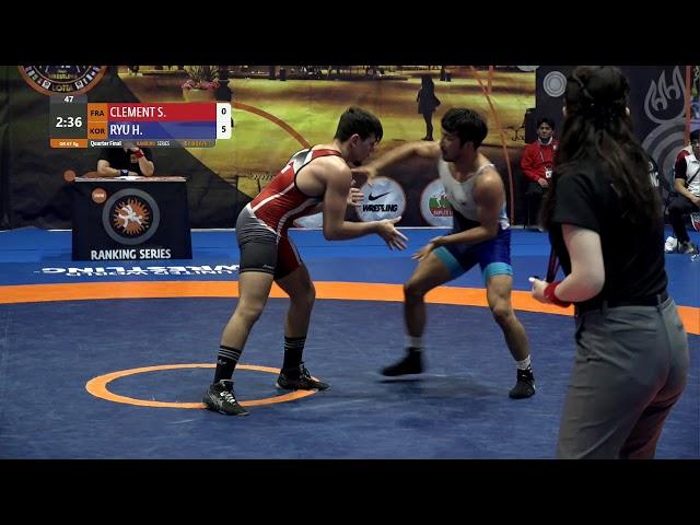 1/4 GR - 67 kg: S. CLEMENT (FRA) v. H. RYU (KOR)