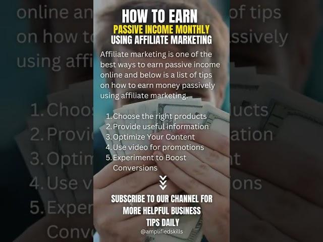 HOW TO MAKE PASSIVE INCOME MONTHLY USING AFFILIATE MARKETING