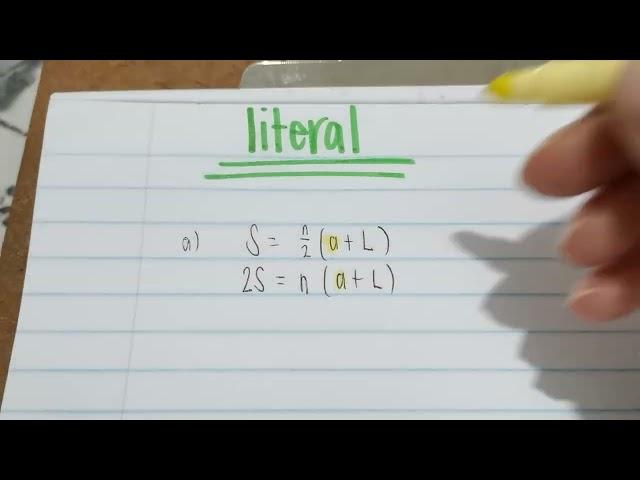 A quick recap | Grade 10 | Literal Equations