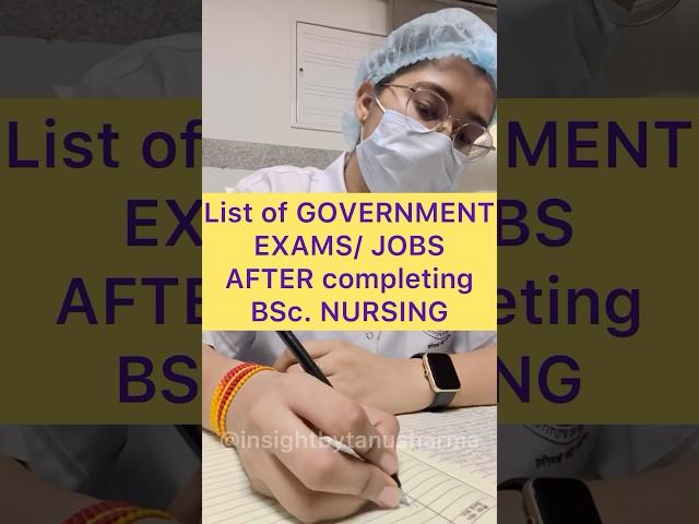 List of Career Opportunities after completing BSc. NURSING ||#governmentjobs || सरकारी नौकरी नर्सिंग