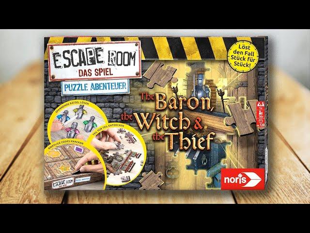 ESCAPE ROOM (The Baron, the Witch & the Thief) Spielregeln TV (Spielanleitung Deutsch) NORIS Puzzle