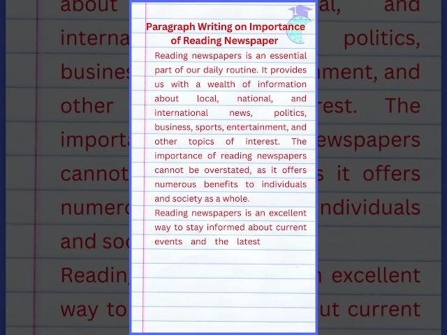 Paragraph Writing on Importance of Reading Newspaper