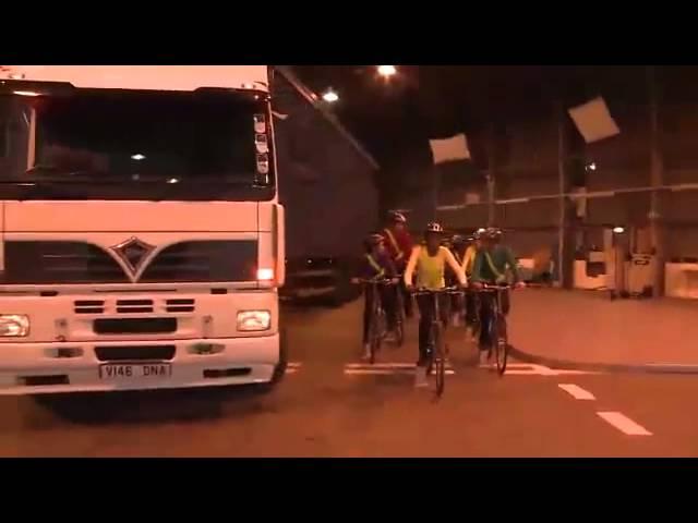 Truck driver's blind-spot and cycling