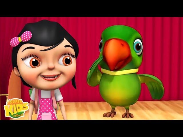 Main Tota, मैं तोता, + Best Hindi Kids Rhymes by Super Kids Network