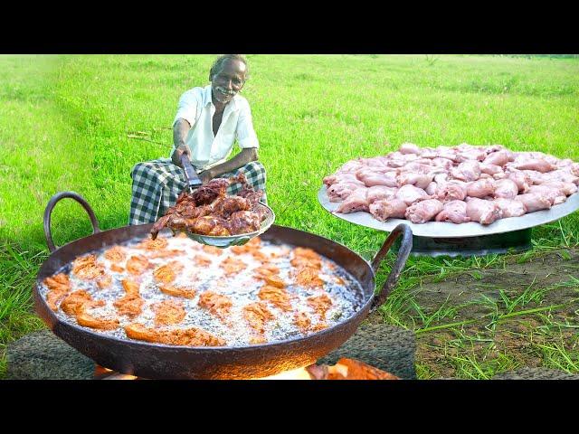 100 CHICKEN LEG FRY | DELICIOUS VILLAGE FOOD | TRADITIONAL VILLAGE  TASTY RECIPE