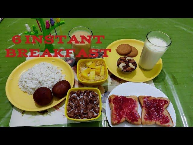 Monday to saturday instant without oven 6 breakfast/Quick breakfast recipe/6 instant breakfast