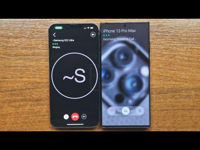 iPhone 13 ProMax vs Samsung S22 Ultra Threema App Incoming & Outgoing Voice & Video Calls