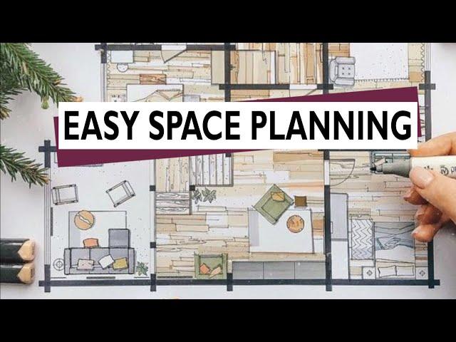 How to lay out furniture in your space! Easy step by step guide to Space Planning for BEGINNERS