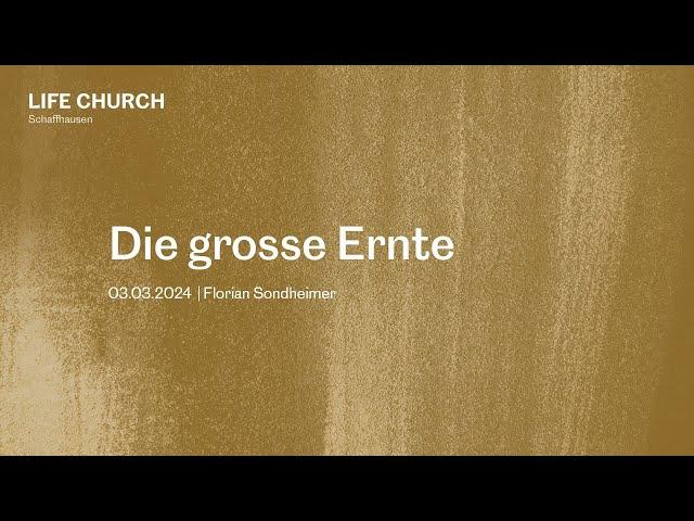 Die grosse Ernte | Florian Sondheimer