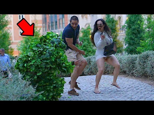 BUSHMAN PRANK: EPIC SCARES IN MADRID !! 2024