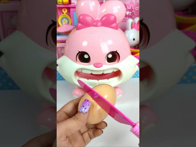 Satisfying with Unboxing & Review Cute Pink Rabbit Eating Egg Toy Video | ASMR Videos no music