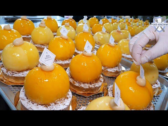 Overwhelming visual! A whole peach dessert that is pleasing to the eyes and mouth / Korean Bakery