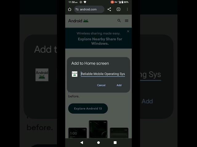 how to create shortcut of any website in Android #chrome #android #viral #shorts #short