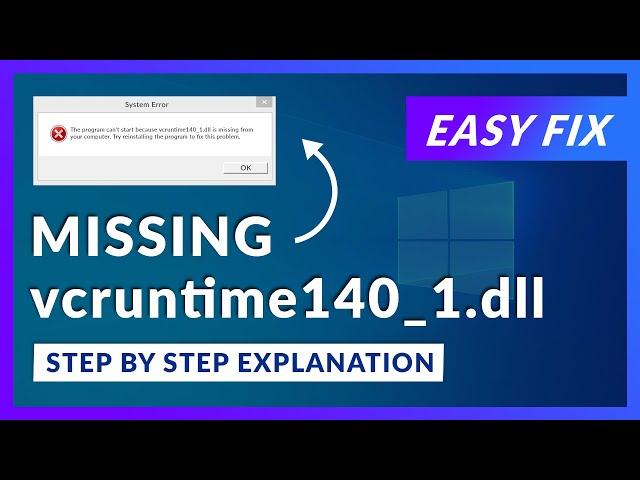 vcruntime140_1.dll Missing Error | How to Fix | 2 Fixes | 2021