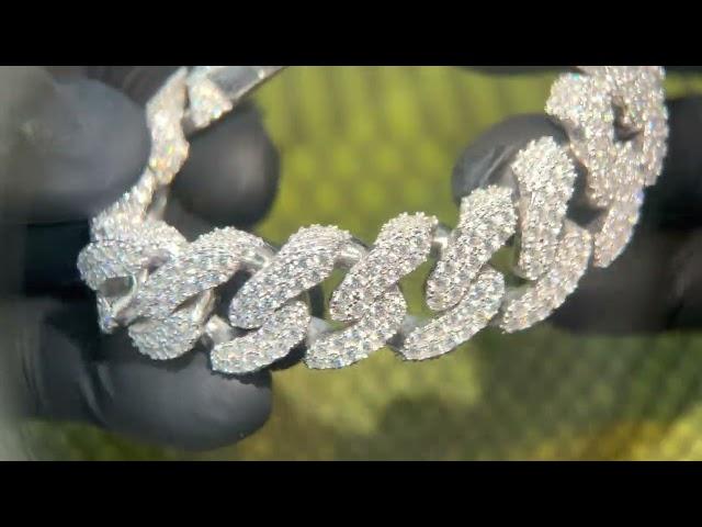 MASSIVE 3D Cuban Chain Flooded with over 60 Carats of VVS Moissanite stones 