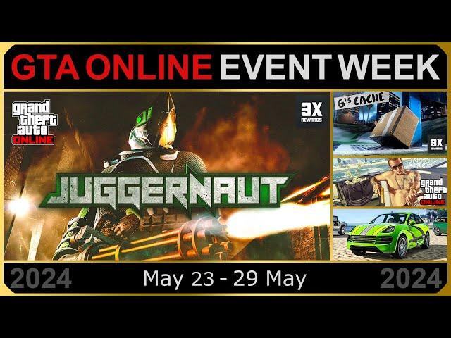 GTA ONLINE EVENT WEEK | 2X GTA$ & RP JUGGERNAUT & G'S CACHES | 30% OFF 50 CAR GARAGE + RENO...& MORE