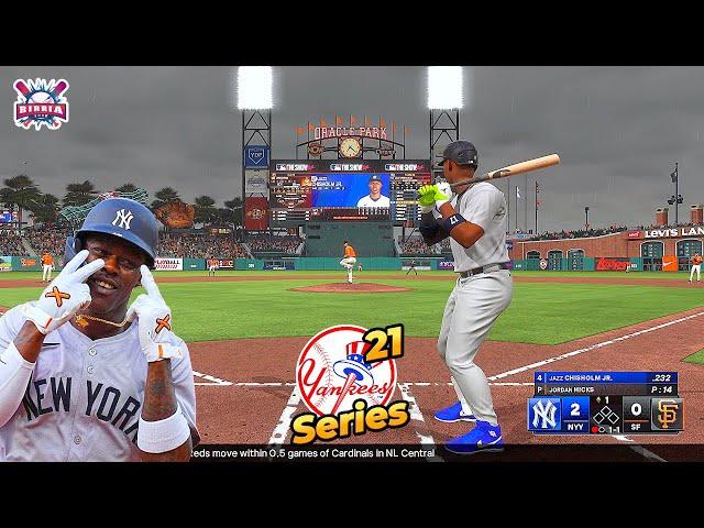 MLB The Show 24 N.Y. Yankees vs S.F. Giants Series | Jazz Debuts with HR | Franchise Mode #21 PS5 HD