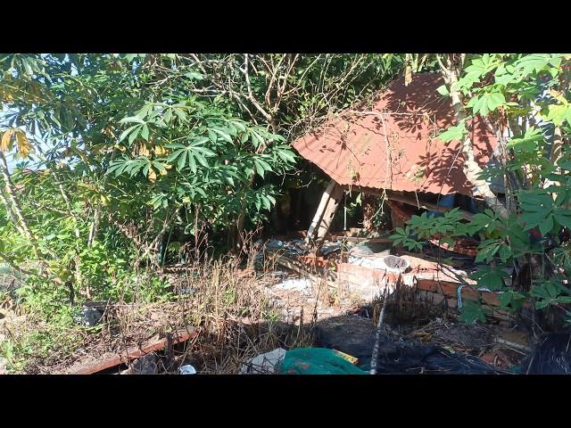 Poor Bedridden old woman cries after receiving help cleaning up her ruined house