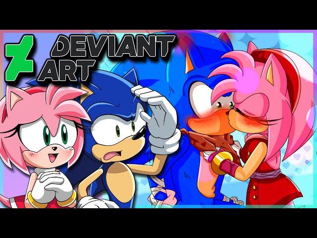 Sonic and Amy VS DeviantArt