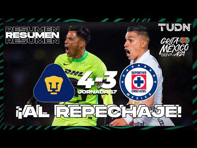 Resumen y goles | Pumas 4-3 Cruz Azul | Grita México BBVA AP2021 - J17 | TUDN