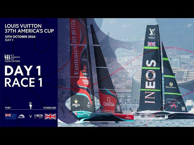 Louis Vuitton 37th America's Cup Race 1 | Emirates Team New Zealand vs INEOS Britannia | Full Replay