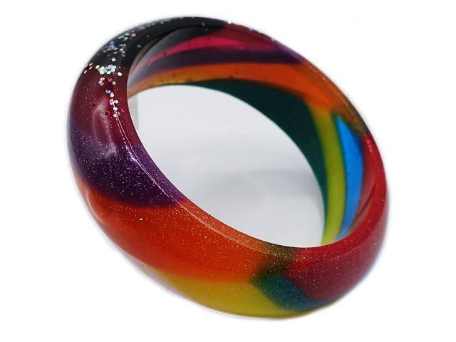 Modeschmuck, Armreifen, Resin, Kunstharz, Armschmuck bunt