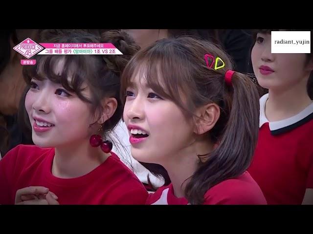 [ENGSUB] Ahn Yujin/안유진 Reaction to other teams | PRODUCE 48 Ep.4 CUT