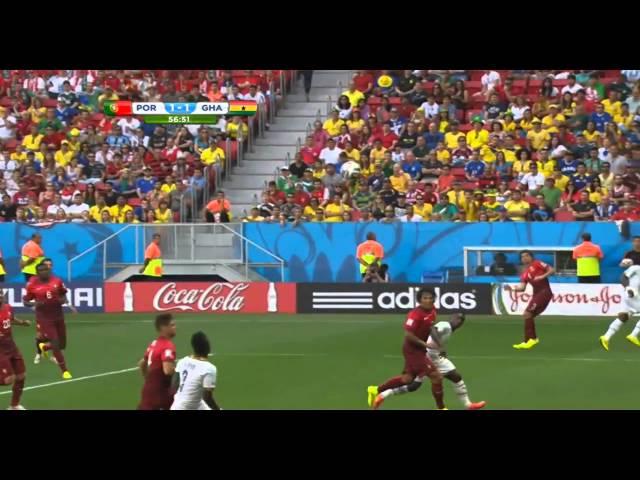 Asamoah Gyan Great Header Goal Ghana 1-1 Portugal World Cup HD