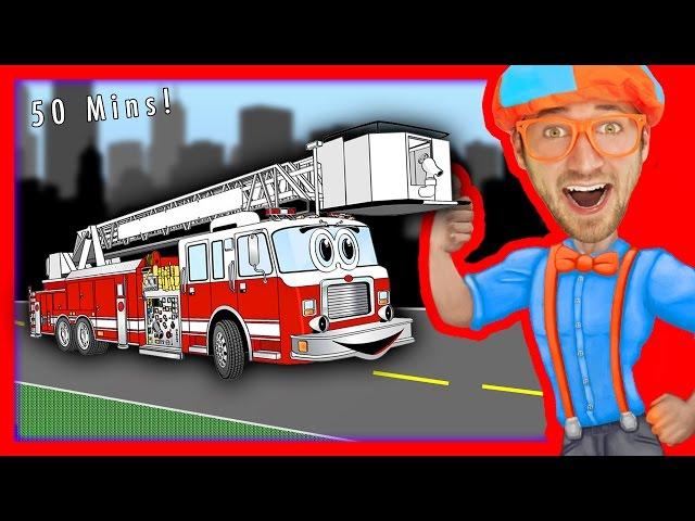 Blippi Songs for Kids | Nursery Rhymes Compilation of Fire Truck and more - 50 MINS!