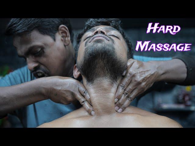 Very Hard Neck Massage For Pain Relief | ASMR Head Shoulder & Neck Massage By Strong Wrist Barber