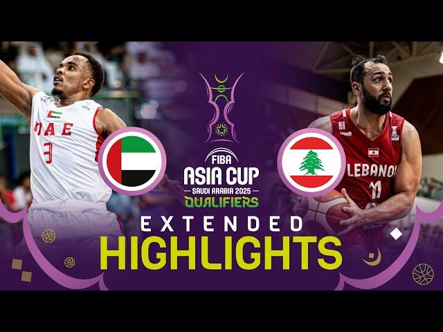 UAE  v Lebanon  | Highlights | FIBA Asia Cup 2025 Qualifiers