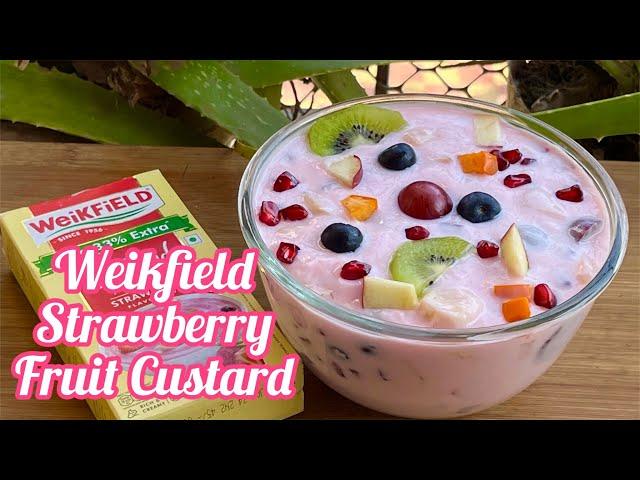 Weikfield Fruit Custard Recipe | Weikfield Strawberry Fruit Custard | Weikfield Custard Powder |