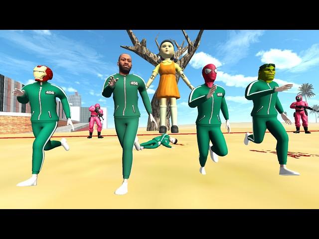 Franklin Play Squid Game with Avengers in Indian Bike Driving 3D #2