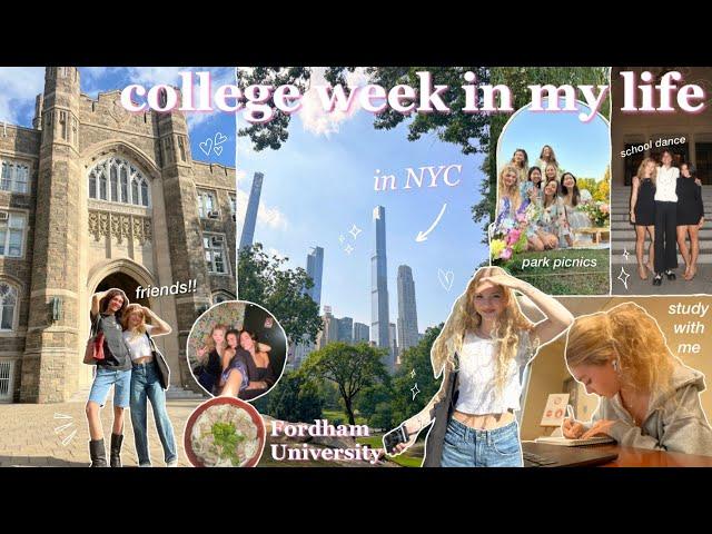 COLLEGE WEEK IN MY LIFE as a student @ Fordham Uni in NYC  productive & romanticizing first week!