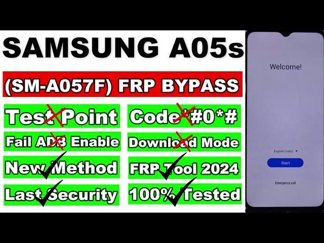 Samsung Galaxy A05s FRP Bypass - No Test Point | No *#0*# | Fail ADB Enable | Unlock FRP Tool 2024